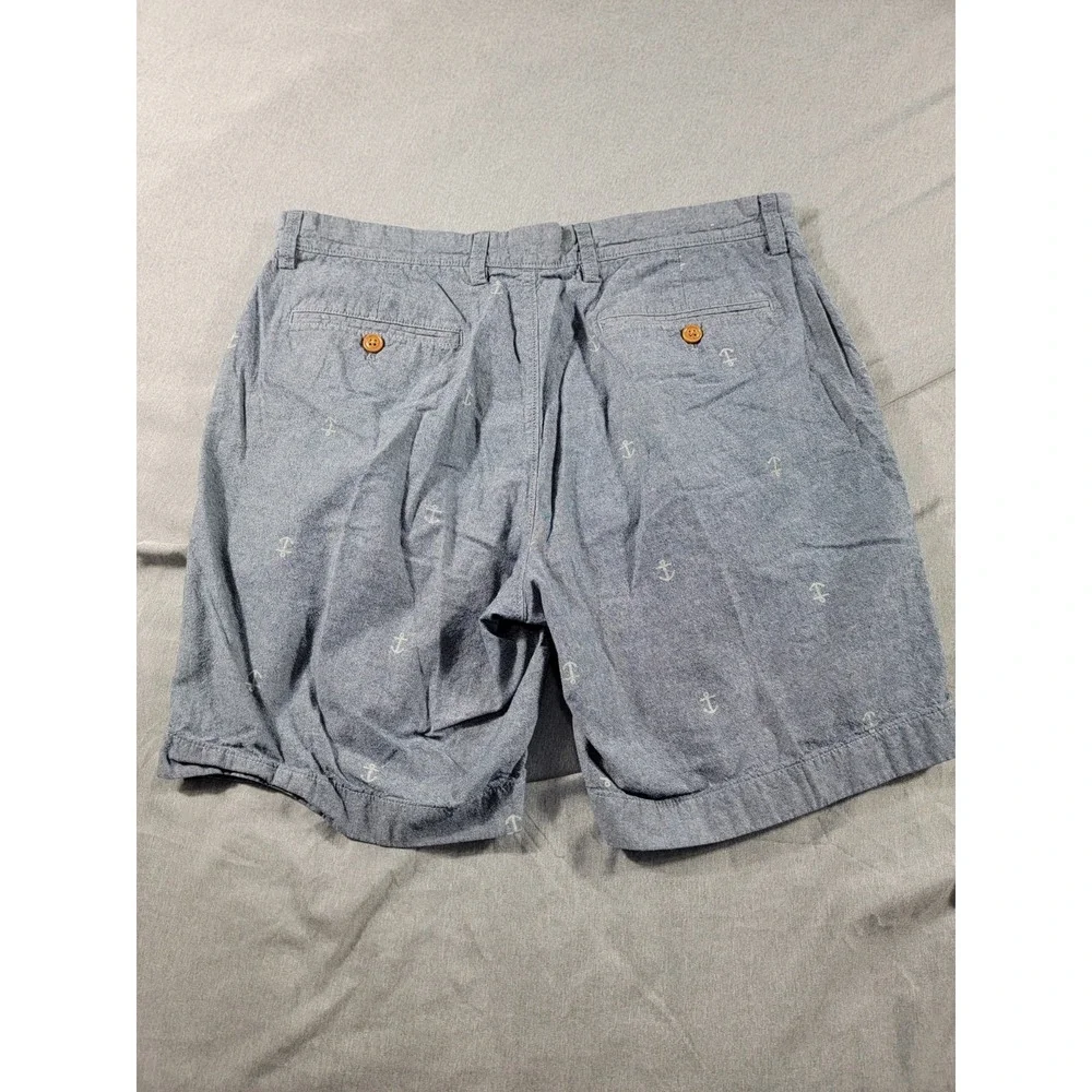 J. Crew Gramercy Shorts Mens 34 Blue Anchor‎ Chino Preppy Sailing Beach Casual